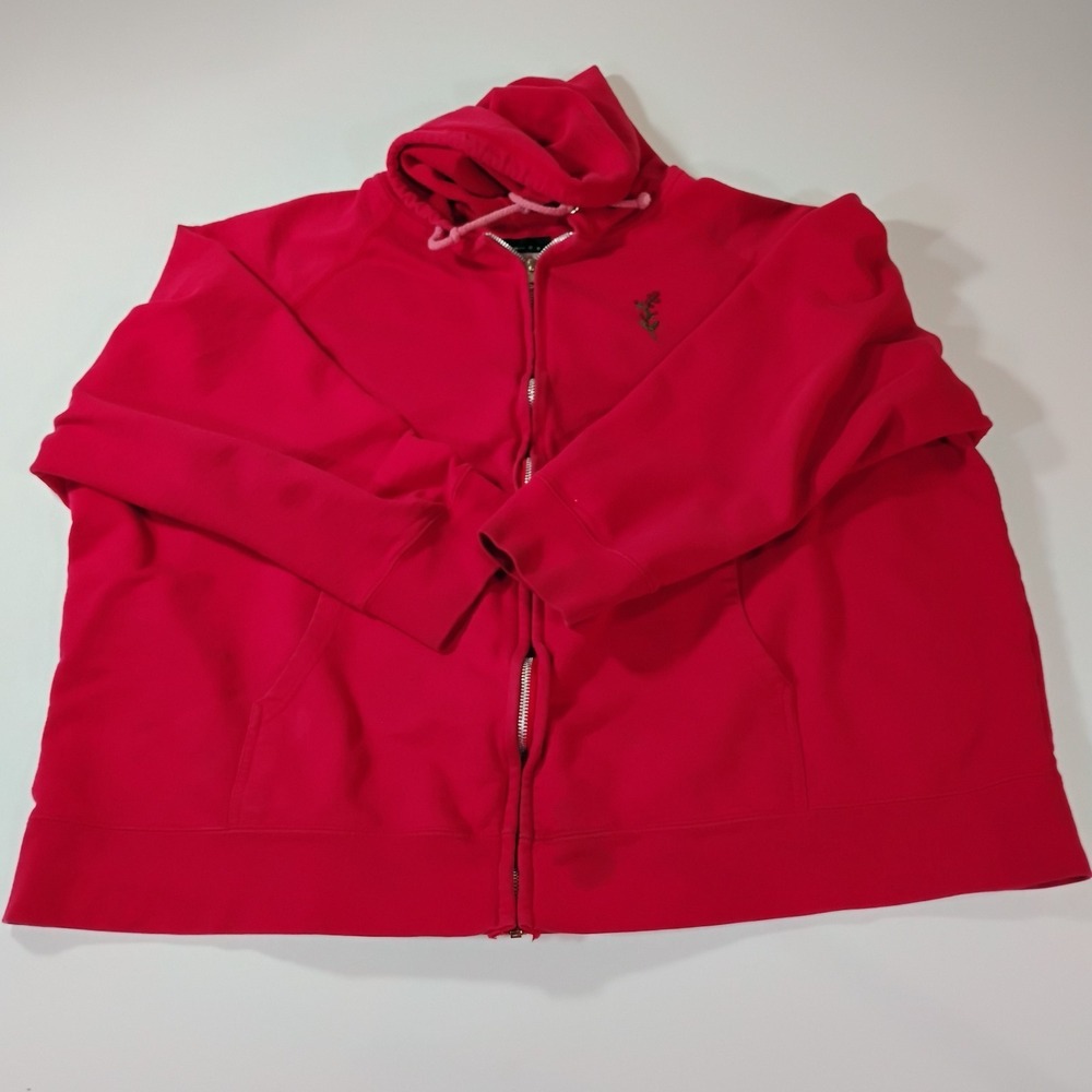 Trilogy Women's 2XL? Red Full Zip Hoodie Sweater Size Tag Faded
